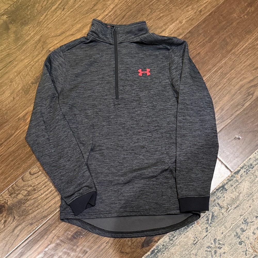 Under Armour Charcoal Quarter-Zip with Red Logo